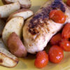 Balsamic Chicken with Roasted Tomatoes and Garlic-Roasted Potatoes