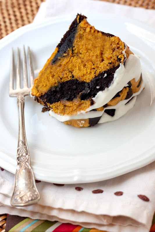 Chocolate-Pumpkin Marble Cake