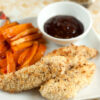 Spicy "Fried" Chicken Tenders with Glazed Sweet Potatoes