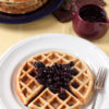 Lemon poppy seed waffles with blueberry syrup
