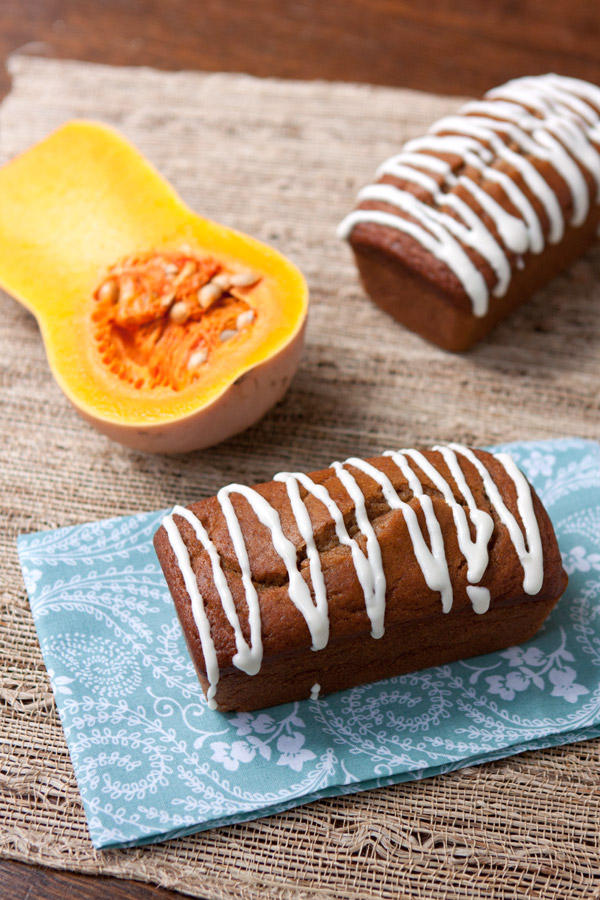 Butternut Squash Cakes with Maple-Cream Cheese Glaze