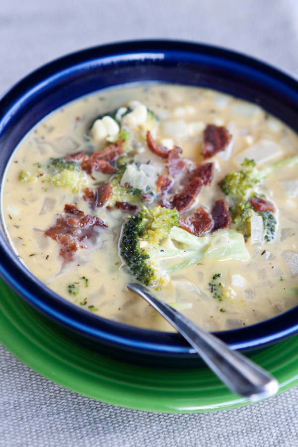 Cheesy Broccoli and Corn Chowder